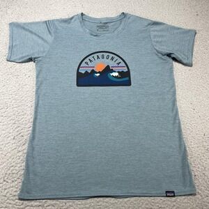 Patagonia Women's Blue 50+ UPF Capilene Cool Daily Performance T-Shirt Medium